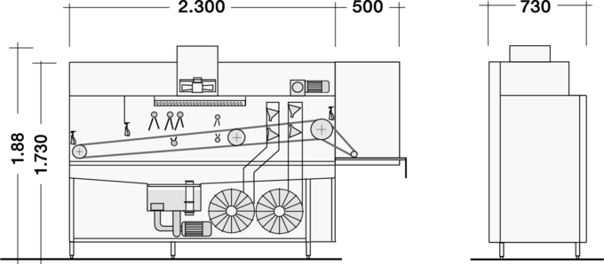 Tray washer dimensions